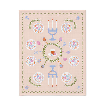  Tablecloth Easter Wreath pink 130x170: photo - ORNER 