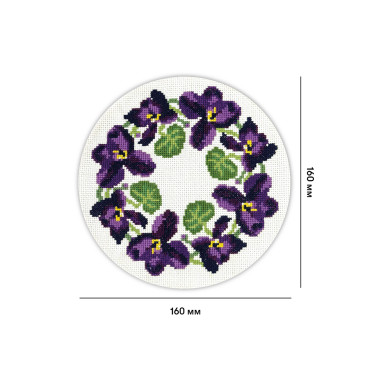  Embroidery kit Ø160 mm Viola flowers: photo 2 - ORNER 