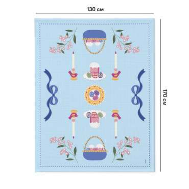  Tablecloth Easter Basket blue 130x170: photo 2 - ORNER 