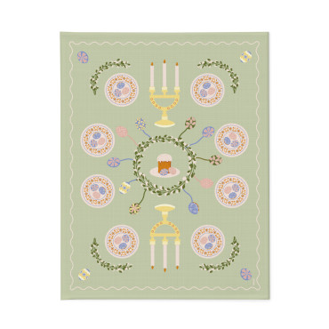  Tablecloth Easter Wreath green 130x170: photo - ORNER 