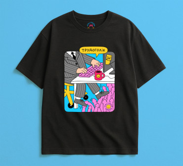  Oversized T-shirt ORNER x Maliunok “Workaholic” black: photo 2 - ORNER 