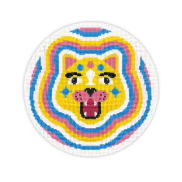  Embroidery kit Ø160 mm Colorful cat: photo - ORNER 