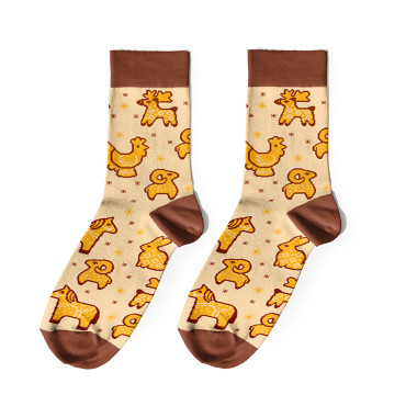  Шкарпетки «Зимові атрибути» світлі 1 пара: фото - ORNER 