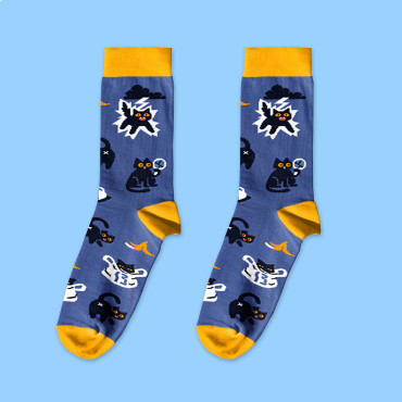  Шкарпетки «Котики і символи удачі» сині 1 пара: фото 2 - ORNER 