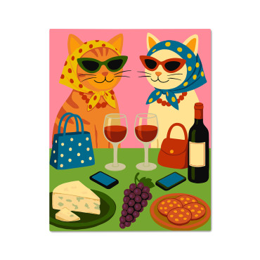  Картина по номерам «Кошачий пикник»: фото - ORNER 