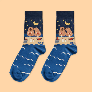  Шкарпетки «Капібари на пляжі» 1 пара: фото 2 - ORNER 