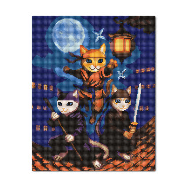  Diamond mosaic Ninja Cats: photo - ORNER 