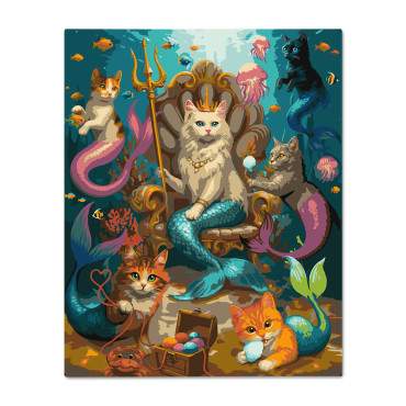  Paint by numbers Cat Underwater Kingdom: photo - ORNER 