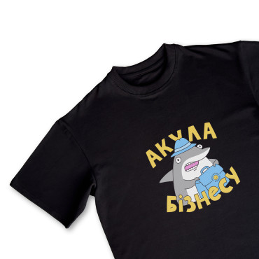  Футболка ORNER х Maliunok «Акула бізнесу» чорна: фото 2 - ORNER 