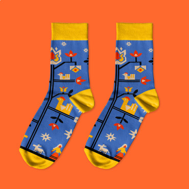  Шкарпетки «Дерево життя» сині: фото 2 - ORNER 