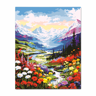  Painting by numbers Flowers in a snowy valley: photo - ORNER 