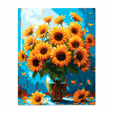  Painting by numbers Sunflowers in a vase: photo - ORNER 