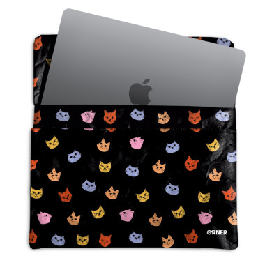  Laptop case Cats. Meow black: photo - ORNER 