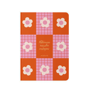  Plaid notebook Bloom, live, create! pink: photo - ORNER 
