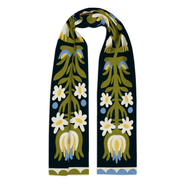  Scarf Vytynanky black: photo - ORNER 