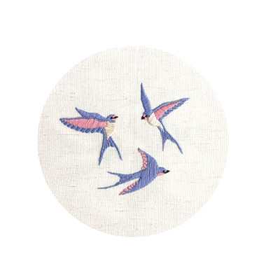  Embroidery kit Ø160 mm Swallows: photo - ORNER 