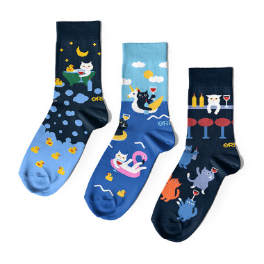  Set of socks Cats and wine: photo - ORNER 