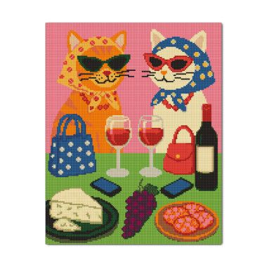  Diamond mosaic Cat Picnic: photo - ORNER 