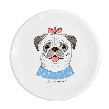  Pug Lady plate: photo - ORNER 