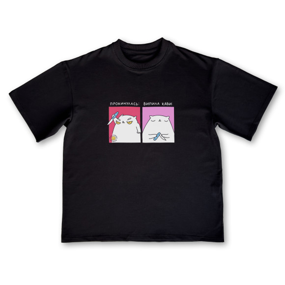  T-shirt ORNER x Maliunok “Coffee Girl” black: Photo - ORNER 