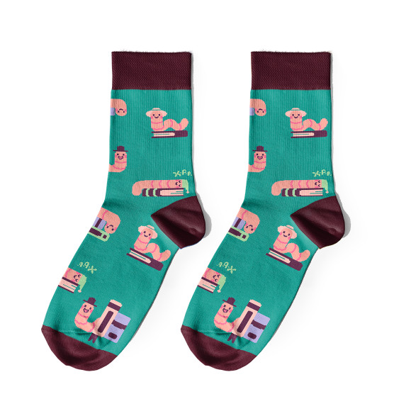  Носки «Книжная эстетика» зеленые 1 пара: Фото - ORNER 