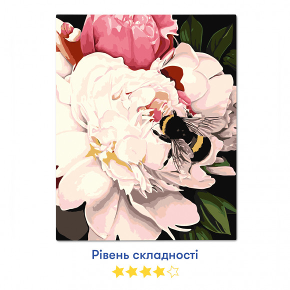  Картина по номерам ORNER x Osmolovska «Пионы и пчела»: Фото - ORNER 