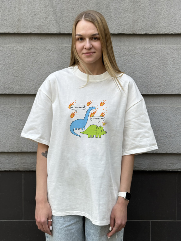  T-shirt ORNER x Maliunok “Don’t Worry” milky: Photo - ORNER 