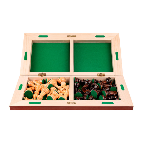  Set of wooden chess dark brown: Photo - ORNER 