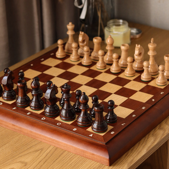  Set of wooden chess dark brown: Photo - ORNER 