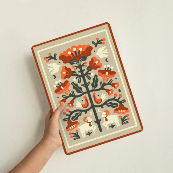  Wooden poster “Eternal tree of life” light: Photo - ORNER 