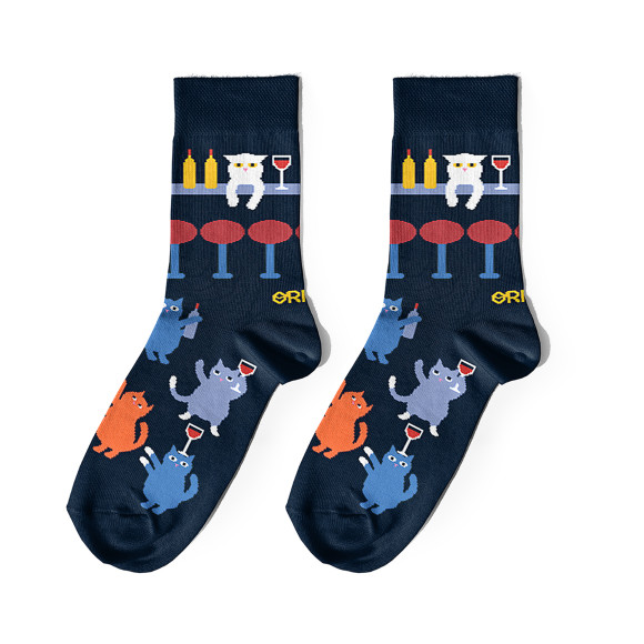  Шкарпетки «Коти і вино в барі» 1 пара: Фото - ORNER 