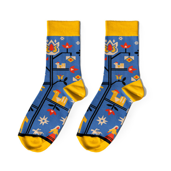  Шкарпетки «Дерево життя» сині 1 пара: Фото - ORNER 