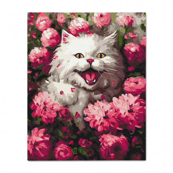  Картина по номерам «Кошечка среди цветов»: Фото - ORNER 