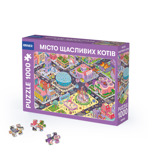 Пазл «Місто щасливих котів» 1000 елементів: Фото - ORNER 