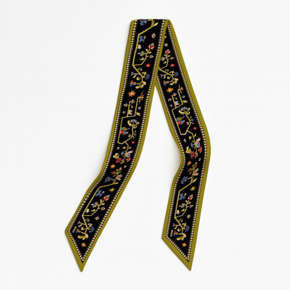  Платок твилли «Дерево жизни» черный: Фото - ORNER 