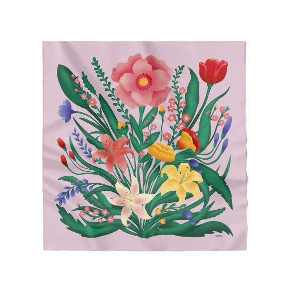  Платок «Весенний букет» розовый: Фото - ORNER 