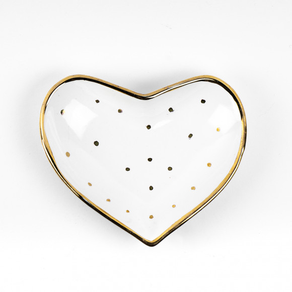  Блюдце «Сердечко» золото бiле 8 см: Фото - ORNER 
