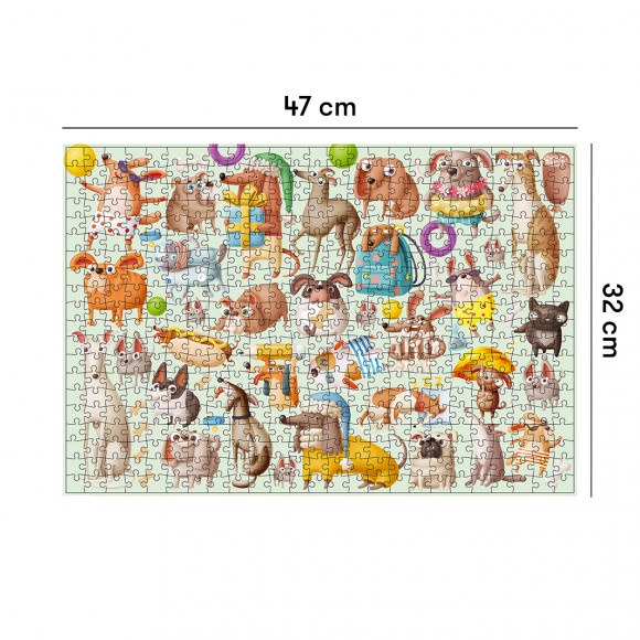  Jigsaw puzzle Funny and happy dogs 500 elements: Photo - ORNER 