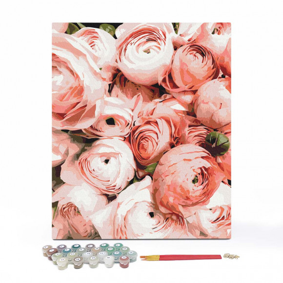  Painting by numbers Peach Peony Roses: Photo - ORNER 