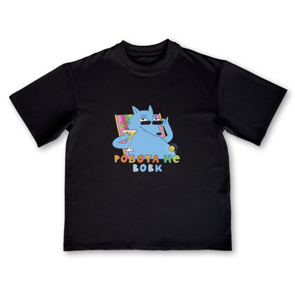  T-shirt ORNER x Maliunok “Work’s Not a Wolf” black: Photo - ORNER 