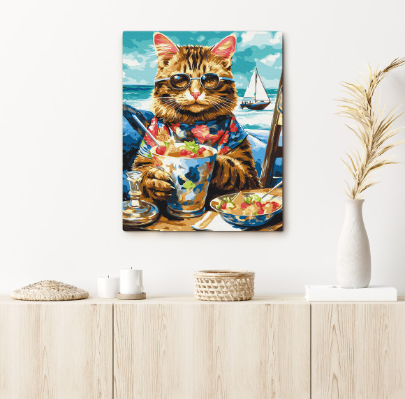  Картина по номерам «Кот в отпуске»: Фото - ORNER 