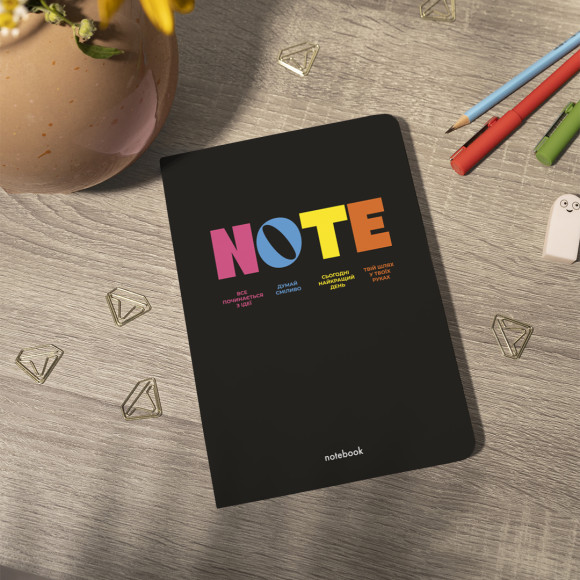  Блокнот у клітинку «NOTE» чорний: Фото - ORNER 