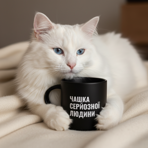  Чашка «Чашка серьезного человека» черная: Фото - ORNER 