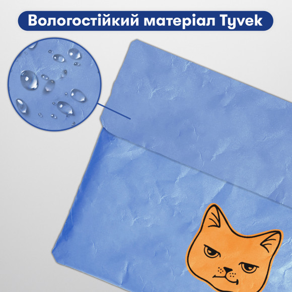  Чехол для ноутбука «Кот-работник года» сине-желтый: Фото - ORNER 
