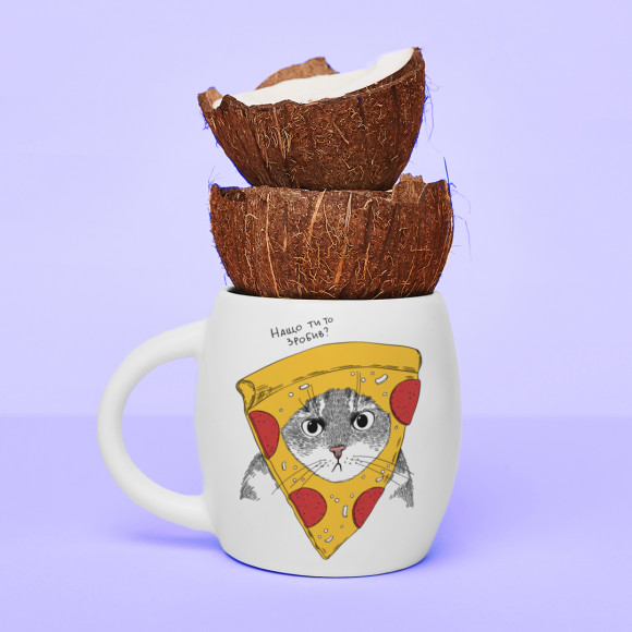  Чашка «Кот в пицце»: Фото - ORNER 