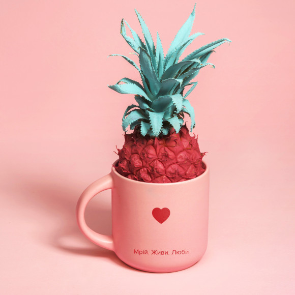  Pink mug Dream, live and love: Photo - ORNER 