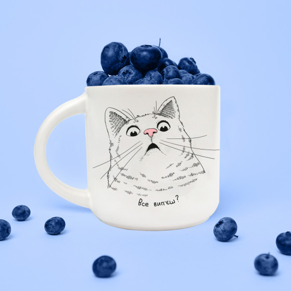  Чашка  «Удивлённый кот»: Фото - ORNER 