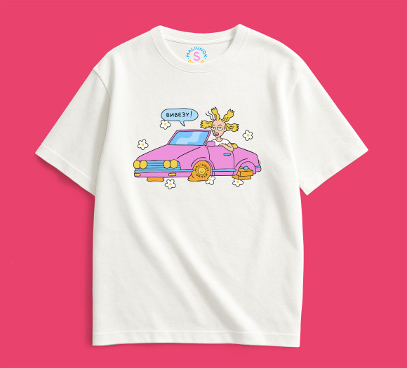  Футболка оверсайз ORNER х Maliunok «Вывезу» молочная: Фото - ORNER 