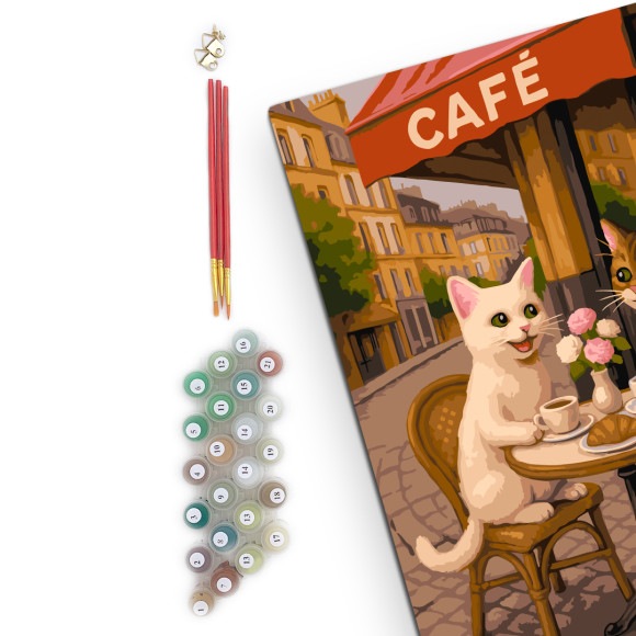  Картина за номерами «Котяче кафе»: Фото - ORNER 