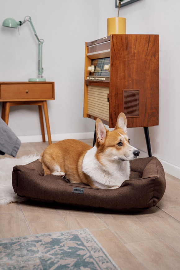 Лежак Классический для собак коричневый M: Фото - ORNER 